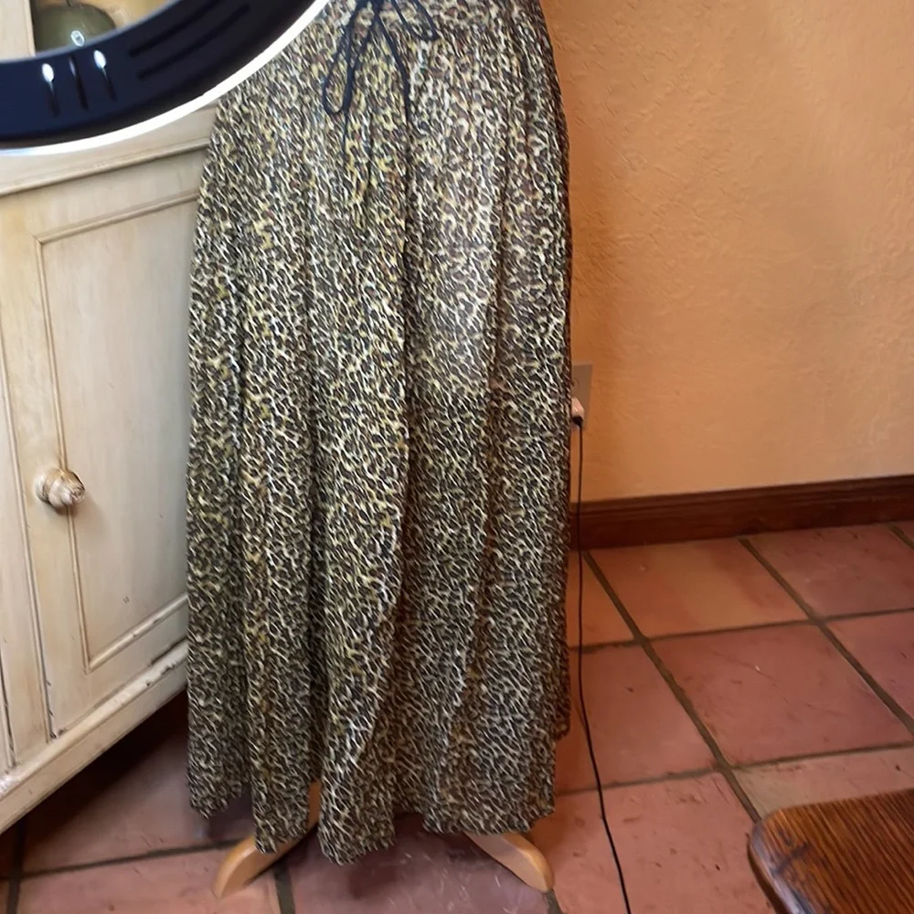 Leopard print boho skirt